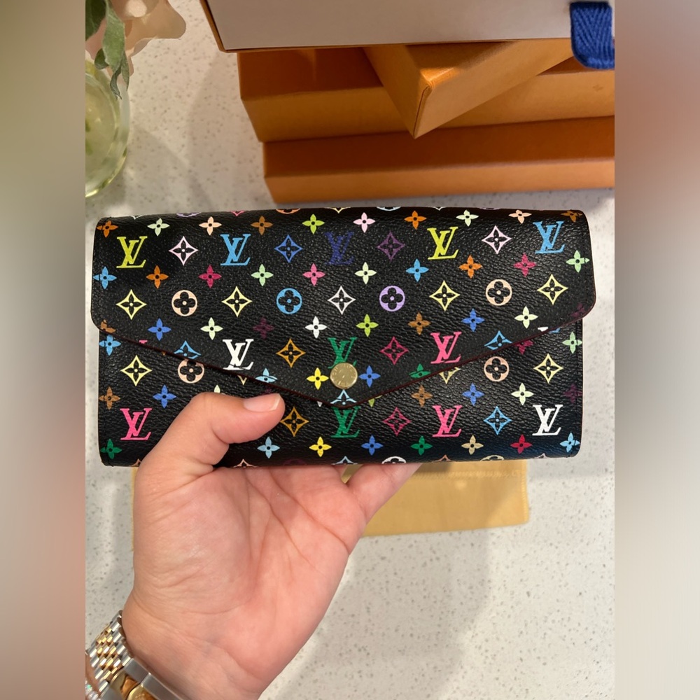🌈Multi colored Monogram Sarah Wallet🌈
